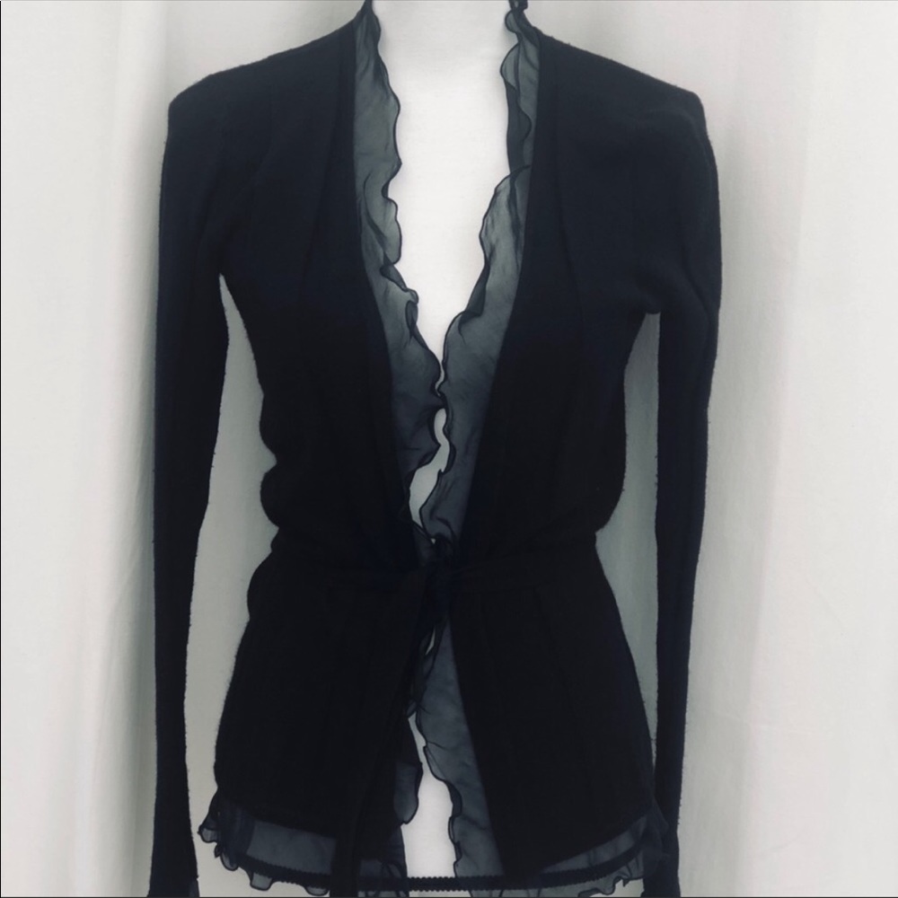 The Limited Silk and Cashmere S Cardigan in Black